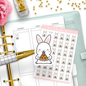 Adesivi Bunn Pizza / Adesivi Icon Functional Planner / Bullet Journal, Filofax, Erin Condren, Happy Planner
