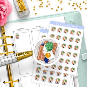 Adesivos para planejador de brunch / Adesivos para planejador funcional Icon / Bullet Journal, Filofax, Erin Condren, Happy Planner