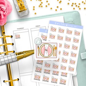 Adesivos para jantar / Adesivos Icon Functional Planner / Bullet Journal, Filofax, Erin Condren, Happy Planner