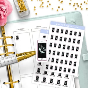 Telefon Aufkleber / Symbol Funktionale Planer Aufkleber / Bullet Journal, Filofax, Erin Condren, Happy Planner