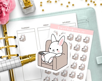 Bunn Couch Potato / Icon Functional Planner stickers / Bullet Journal, Filofax, Erin Condren, Happy Planner