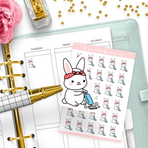 Pegatinas para planificadores funcionales de Bunn Vacuuming / Icon / Bullet Journal, Filofax, Erin Condren, Happy Planner