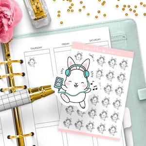 Pegatinas para planificadores funcionales de Bunn Music / Icon / Bullet Journal, Filofax, Erin Condren, Happy Planner