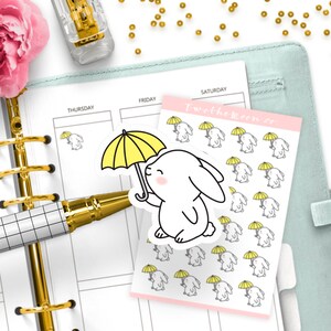 Ombrello Bunn / Adesivi Icon Functional Planner / Bullet Journal, Filofax, Erin Condren, Happy Planner