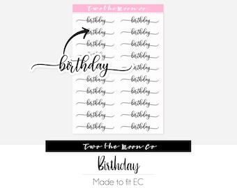 Birthday Planner Stickers / Functional Planner stickers / Bullet Journal, Filofax, Erin Condren, Happy Planner