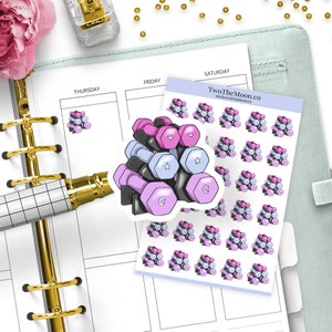 Ikonklistermärken Träning Styrketräning Planerarklistermärken för Bullet Journal Fitnessetiketter för Erin Condren Träningsklistermärken Happy Planner