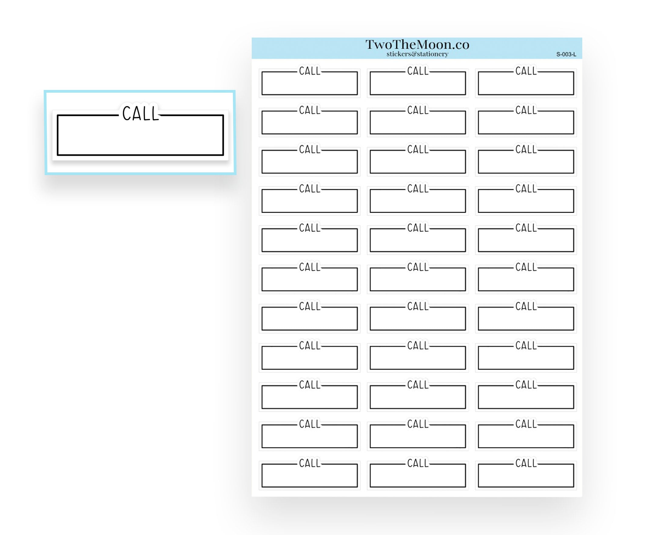 Call List Sticker Call Neutral Line Quarter Box Planner Stickers - Etsy