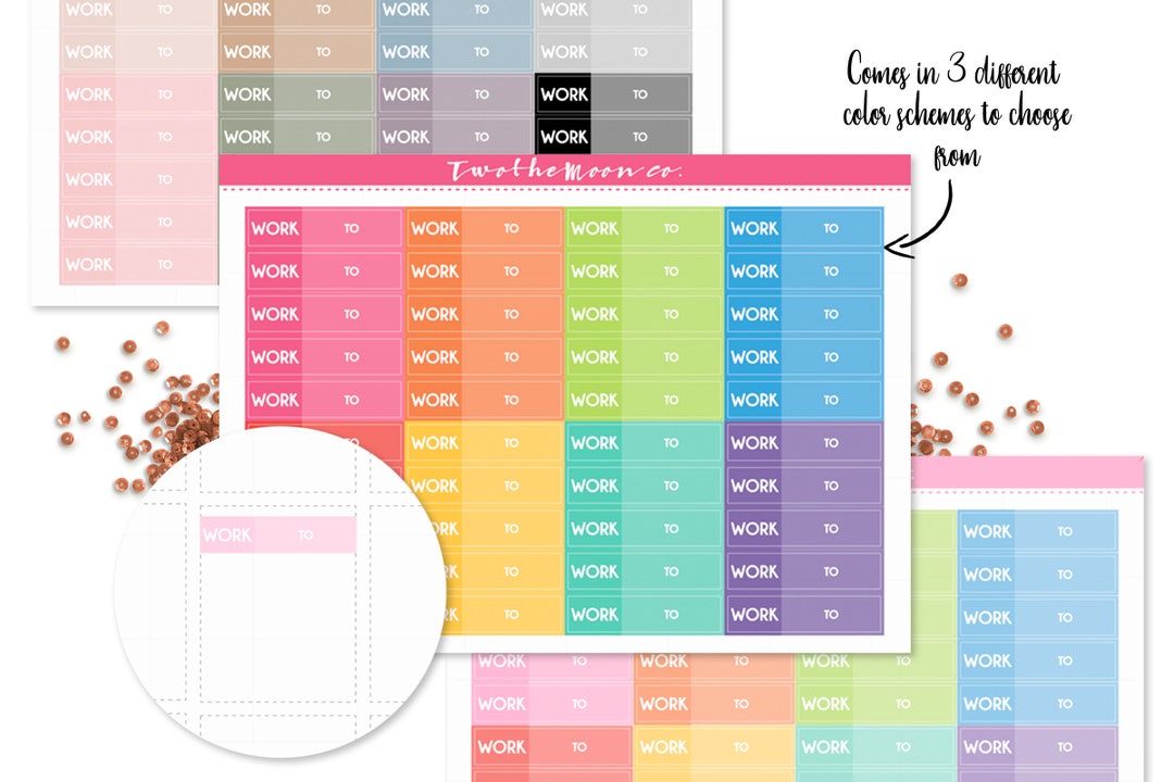 Work Label Planner Stickers / Functional Planner Stickers / Bullet ...