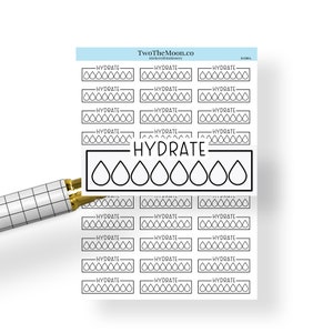 Tägliche Trink Tracker Neutral Line Quarter Box Planner Aufkleber