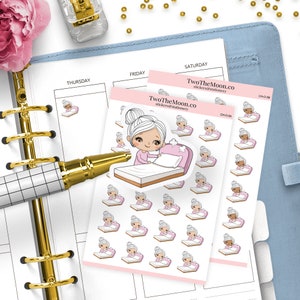 Adesivi per il cambio delle lenzuola Olivia / Adesivi per il planner funzionale Icon / Bullet Journal, Filofax, Erin Condren, Happy Planner