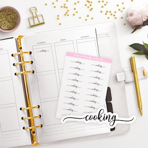 Adesivos para Planejador de Cozinha / Adesivos para Planejador Funcional / Bullet Journal, Filofax, Erin Condren, Planejador Feliz