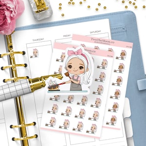 Adesivos de cozinha Olivia / Adesivos de planejador funcional Icon / Bullet Journal, Filofax, Erin Condren, Happy Planner