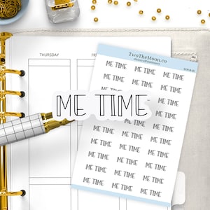 Pegatinas para planificadores Me Time / Pegatinas para planificadores funcionales / Bullet Journal, Filofax, Erin Condren, Happy Planner