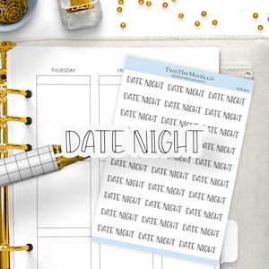 Stickers planificateur date nuit / Stickers planificateur fonctionnel / Bullet Journal, Filofax, Erin Condren, Happy Planner