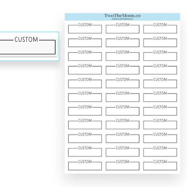 Custom Neutral Line Quarter Box Planner Stickers