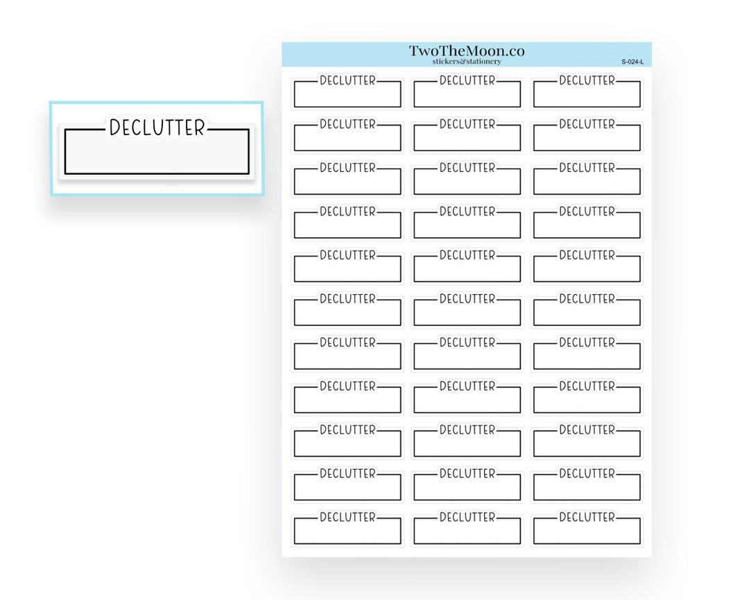 Declutter Neutral Line Quarter Box Planner Stickers - Etsy