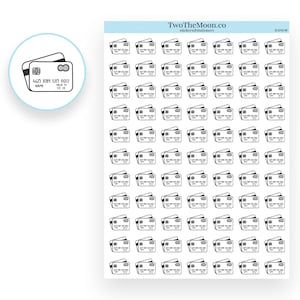 Kreditkarte Neutral Doodle Planner Aufkleber / Symbol Funktionale Planner Aufkleber / Bullet Journal, Filofax, Erin Condren, Happy Planner