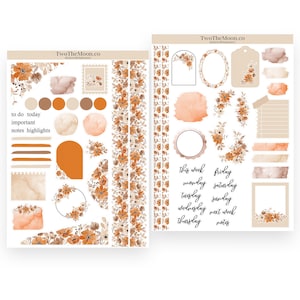Floral Journaling Weekly Kit für Planer | Niedliche Symbol Funktionale Planer Aufkleber für Bullet Journal, Erin Condren, Happy Planner, Hobonichi