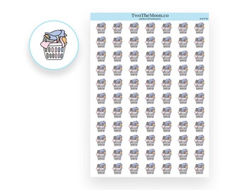 Laundry Basket Neutral Doodle Planner Stickers / Icon Functional Planner stickers / Bullet Journal, Filofax, Erin Condren, Happy Planner