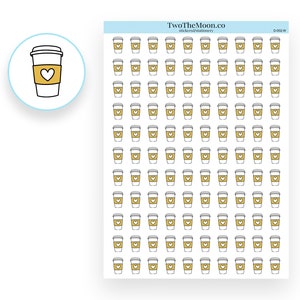 Kaffee Neutral Doodle Planner Aufkleber / Symbol Funktionale Planner Aufkleber / Bullet Journal, Filofax, Erin Condren, Happy Planner