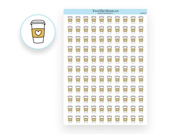 Coffee Neutral Doodle Planner Stickers / Icon Functional Planner stickers / Bullet Journal, Filofax, Erin Condren, Happy Planner