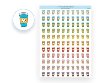 Coffee Doodle Planner Stickers / Icon Functional Planner stickers / Bullet Journal, Filofax, Erin Condren, Happy Planner