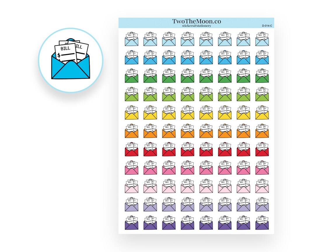 Bills Doodle Planner Stickers / Icon Functional Planner Stickers ...