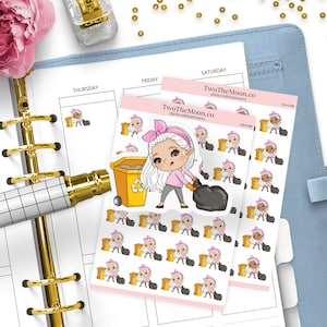 Stickers afvalverwijdering Olivia / stickers functionele planner iconen / Bullet Journal, Filofax, Erin Condren, Happy planner