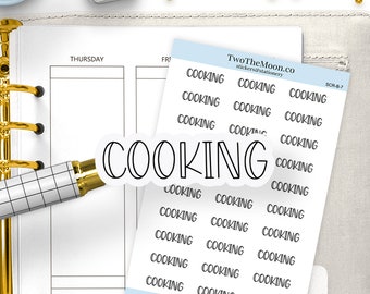 Cooking Planner Stickers / Functional Planner stickers / Bullet Journal, Filofax, Erin Condren, Happy Planner