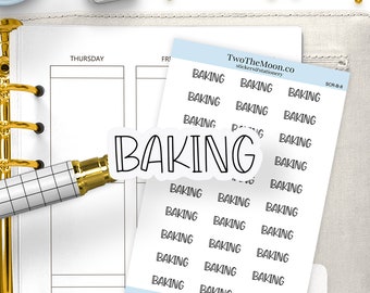 Baking Planner Stickers / Functional Planner stickers / Bullet Journal, Filofax, Erin Condren, Happy Planner