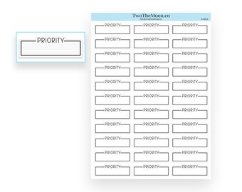 Priority Neutral Line Quarter Box Planner Stickers