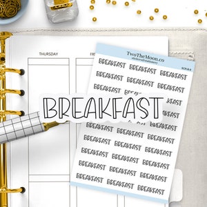 Pegatinas del planificador de desayuno / pegatinas del planificador funcional / Bullet Journal, Filofax, Erin Condren, Happy Planner