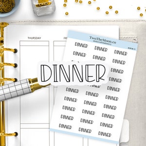 Stickers planificateur de dîner / Stickers planificateur fonctionnel / Bullet Journal, Filofax, Erin Condren, Happy Planner