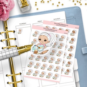 Olivia Baking Stickers / Icon Functional Planner Stickers / Bullet Journal, Filofax, Erin Condren, Happy Planner