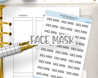 Face Mask Planner Stickers / Functional Planner stickers / Bullet Journal, Filofax, Erin Condren, Happy Planner