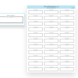 Stickers pour agenda Study, ligne neutre, quart de boîte