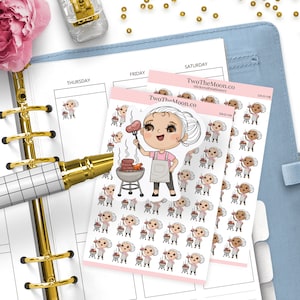 Olivia Grill Stickers / Icon Functional Planner Stickers / Bullet Journal, Filofax, Erin Condren, Happy Planner