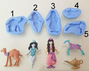 Silicone molds, Aladdin theme.