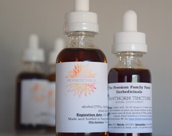 Organic Hawthorn Tincture, Herbal Extract, Crateagus, Heart Health, Medicinal Herbs, Herb Tincture, Hand Harvested Herbs
