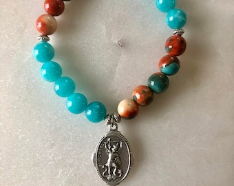 Archangel Micheal Bracelet Saint Michael Bracelet Arch Angel Michael Protection Bracelet Christian Jewelry Religious Jewelry