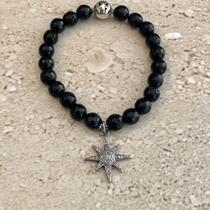 Diamond Bracelet Tourmaline Diamond Star Bracelet Gemstone Bracelet Healing Stone Bracelet Diamond Celestial Bracelet Tourmaline Handmade