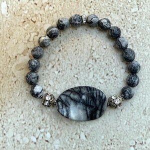 Spider Web Jasper Bracelet Spider Vein Jasper Beaded Bracelet Gemstone Bracelet Spider Jasper