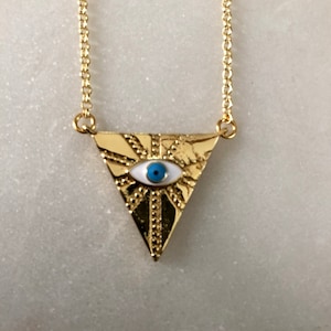 Evil Eye Necklace Evil Eye Pendant Third Eye Pendant Third Eye Necklace Enamel Evil Eye Protection Pendant