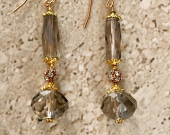 Crystal Earrings Crystal Statement Earrings Evening Earrings Statement Dangle Earrings Long