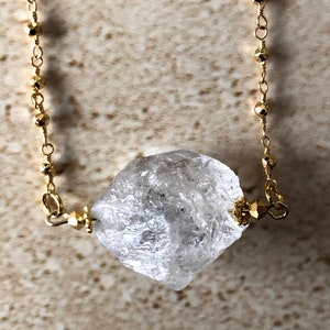 Herkimer Diamond Pendant Herkimer Diamond Necklace Dainty Herkimer Diamond Necklace Herkimer Nugget Crown and Third Eye Chakra Handmade