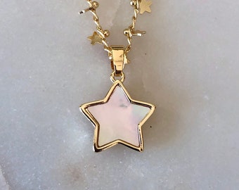 Star Pendant Star Necklace Mother of Pearl Star Pendant Dainty MOP Star Pendant