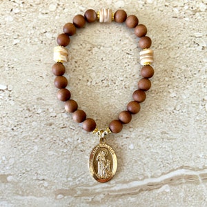 Saint Francis of Assisi Bracelet St Francis Bracelet Patron Saint of Pets and Animals Religious Bracelet Catholic Bracelet Sandlewood