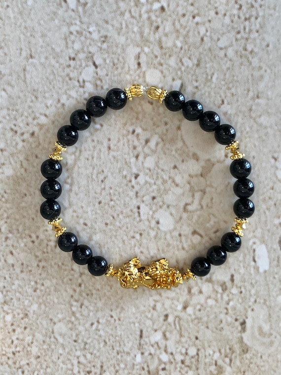 Pixiu Bracelet Pixiu Black Onyx Bracelet Feng Shui Bracelet