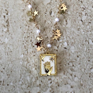 Tarot Pendant MOP Tarot Necklace Dainty Tarot Necklace Tarot Jewelry