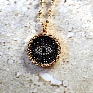 Evil Eye Necklace Evil Eye Coin Necklace Evil Eye Pendant CZ Evil Eye Pendant Protection Jewelry Third Eye Pendant Third Eye Necklace